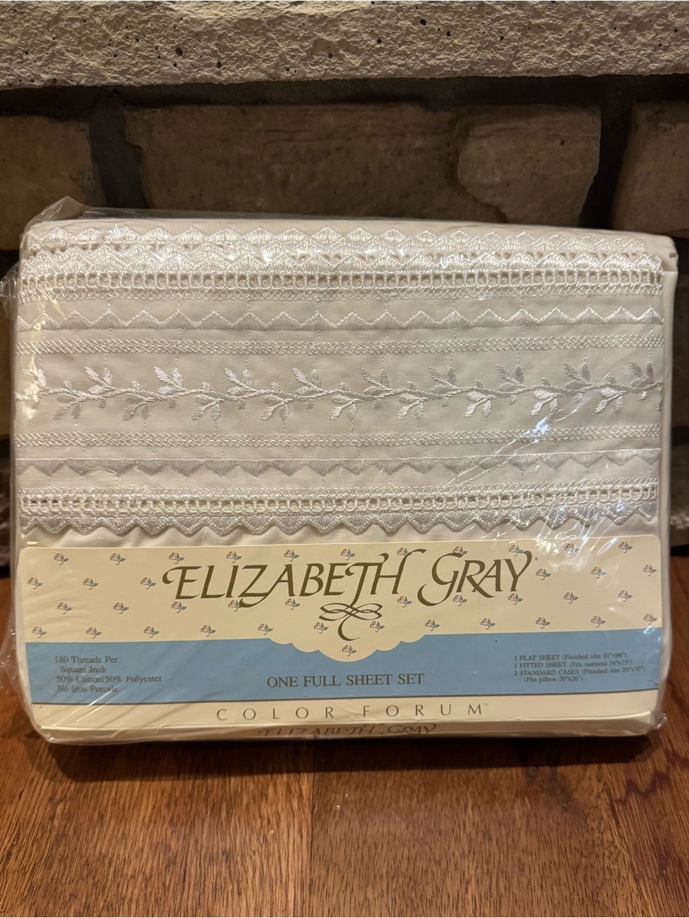 JCPenney Elizabeth Gray Cream Decorative Full Sheet Set Unopened